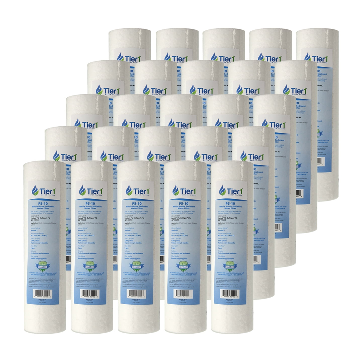 Pentek P5 5 Micron 10 x 2.5 Inch Whole House Sediment Water Filter 50 Pack 