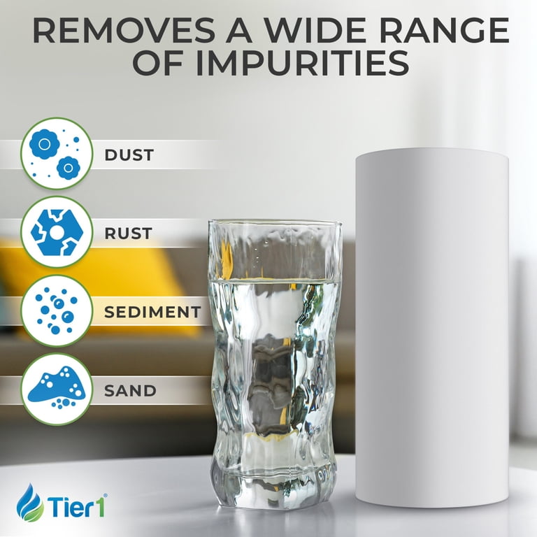 Tier1 1 Micron Sediment Water Filter Cartridge 4-Pack - 10" X 4.5", Fits Pentek DGD-2501, 155359-43
