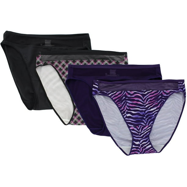 Hanes Hanes Premium Women's 4 Pack No Ride Up HiCut Panties (Medium