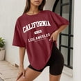 thumbnail image 2 of HCYSFG Oversized Tshirts For Women Plus Letter Graphic Print Crew Neck Summer Tops Casual Loose Fit Short Sleeve T Shirt Pullover Style Comfortable Daily Wear Tee, 2 of 4