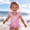 Pink, variant on Girls One Piece Swimsuit Ruffle with Bowknot Design Comfortable Bathing Suit for Toddler and Baby Swimwear