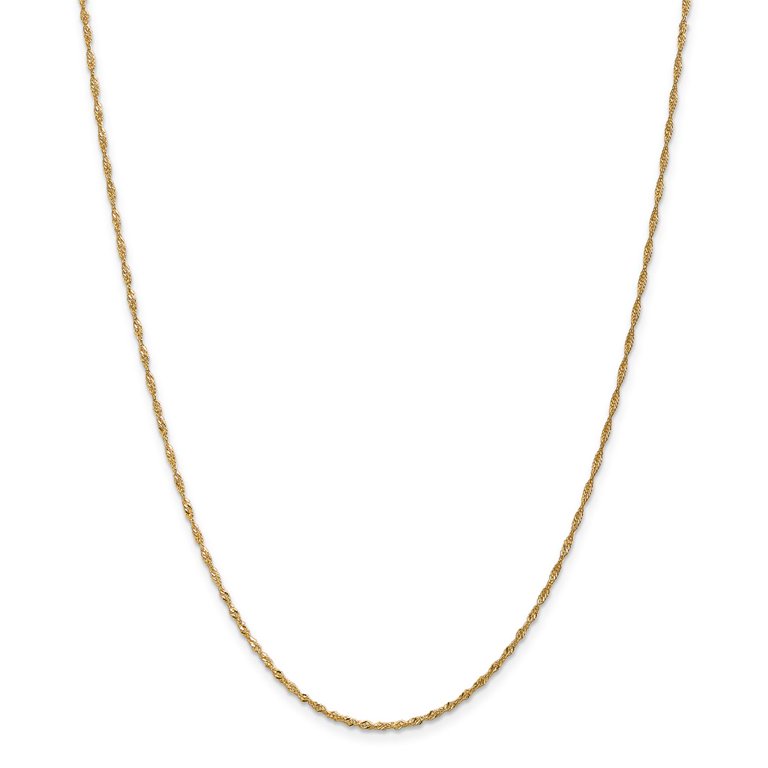 14K Yellow Gold chain Singapore 16 in 1.3 mm with Lock - Walmart.com