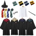 thumbnail image 2 of Ropa de fiesta de Harry Potter, bata mágica, traje, corbata, bufanda, varita, gafas, Godric, Cosplay, Halloween, 2 of 4
