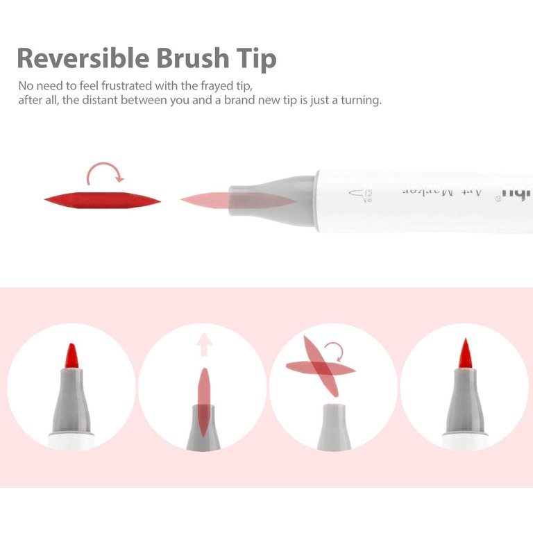 Diuraa 72 Dual Tip Brush Markers Art Markers for ArtistsColoring Pens Brush  