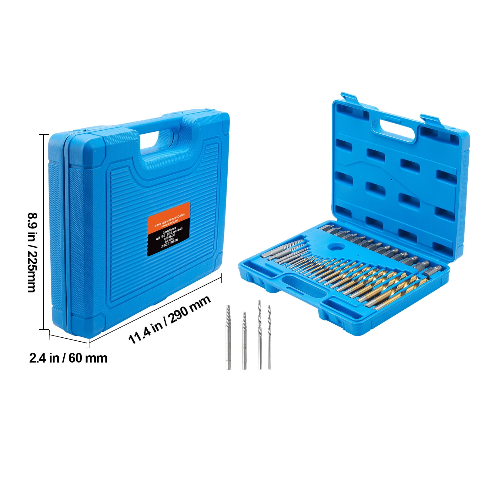 BENTISM Screw Extractor with Drill Bit Set, 35-Piece Bolt Extractor Kit, 19 PCS Bolt Extractors and 16 PCS Reverse HSS Drill Bit for Removing Damaged, Rusted, Rounded-Off Bolts, Nuts