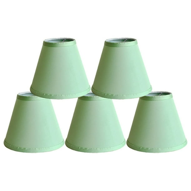 Urbanest Satin Chandelier Lamp Shade, 3x6x5", Olive Green, Set of 5