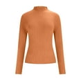 thumbnail image 5 of Bovxnpu Women Long Sleeve Shirts Basic Tee Casual T-Shirt Women's Rib Knit Turtleneck Long Sleeve Thermal Layering Casual Tops, 5 of 8