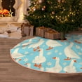 thumbnail image 5 of Rateoe White Geese and Flower Pattern Christmas Tree Skirt with Ties , Christmas Tree Decorations, Farmhouse Christmas Decor Xmas Holiday Decorations-30", 5 of 6