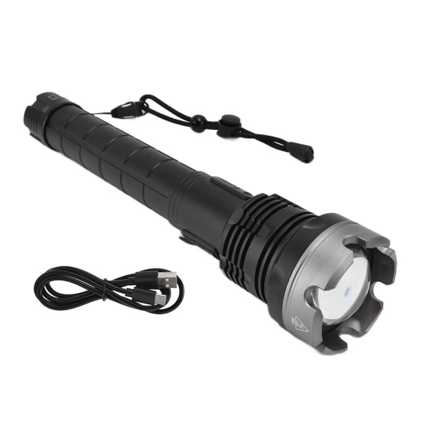 Linterna potente P90 con zoom telescópico de 5000 lúmenes, IP65, resistente al agua, eléctrica, para emergencias al aire libre.