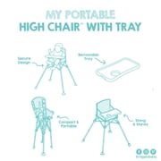 Regalo Portable Aqua High Chair with Attachable Tray and 3 Point Harness for Ages 6 to 36 Months