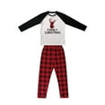 thumbnail image 1 of Opperiaya Family Christmas Pajamas, Deer Raglan Tops + Plaid Pants, 1 of 9