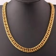 thumbnail image 5 of 9-18MM Stainless Steel Gold Plated Cuban Curb Chain Necklace Mens Womens Jewelry, 5 of 9