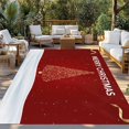 thumbnail image 2 of Merry Christmas Outdoor Rug for Patio/Deck/Porch, Non-Slip Large Area Rug 5 x 8 Ft, Xmas Pine Trees Snow Snowflakes Red Indoor Outdoor Rugs Washable Area Rugs, Reversible Camping Rug Carpet Runner, 2 of 8