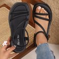 thumbnail image 5 of YOUYEDIAN Strappy Sandals for Women Summer Fashion Stretch Strap Versatile Open Toe Comfy Platform Block Heel Flats Casual Breathable Slip On Outdoor Beach Sandals, 5 of 5