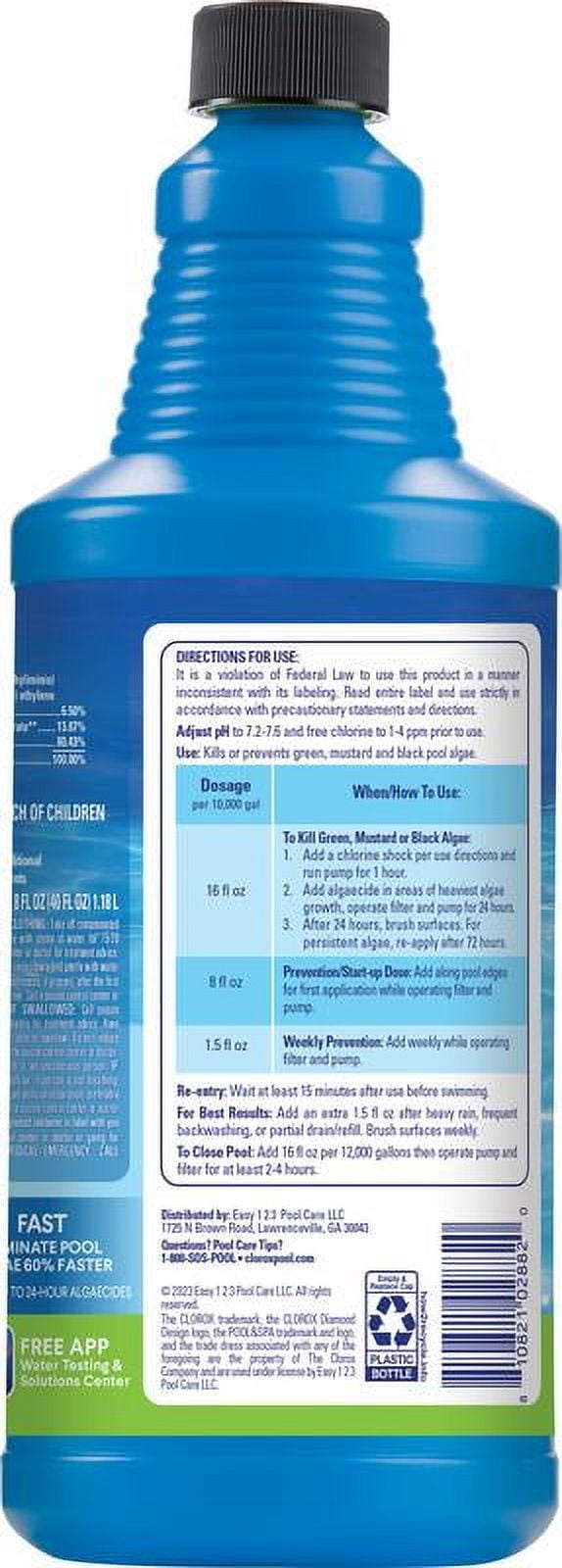 Clorox Pool&Spa XtraBlue+ Algaecide Form Pool Algae Chemical Controllers for Treating Algae, 40 oz