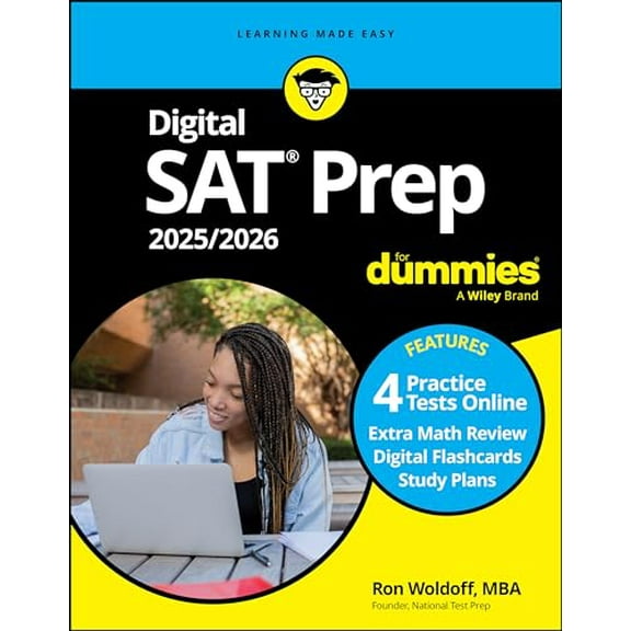 Pre-Owned Digital SAT Prep 2025/2026 for Dummies: Book   4 Practice Tests   Flashcards Online (Paperback) 1394258275 9781394258277