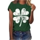 thumbnail image 4 of Tops de Ajuste Suelto para las Mujeres Cuello Redondo Impresión Del Día de San Patricio Manga Corta Blusa Casual Verano, 4 of 7