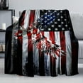 thumbnail image 7 of 4th Of July PALIFEUR Throw Blanket, 27.55 x 39.37 Inch Patriotic Flannel Blankets, Independence Day Throw Blanket for Couch Bed Office, Flag Decorate Soft Lightweight Blanket, 7 of 7