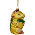 thumbnail image 3 of 3" Caroling Mouse Glass Christmas Hanging Ornament, 3 of 6