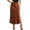 Z203-Brown, variant on Womens Skirts Summer Long Fashion Solid Color Stretchy Women's Flowy Handkerchief Hemline Midi Skirt