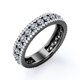 thumbnail image 4 of JeenMata Alianza de Boda de Eternidad con Doble Pavé de Moissanita de Talla Brillante Redonda de 0,75 Quilates Chapada en Oro Negro de 18 K sobre Plata, 4 of 6
