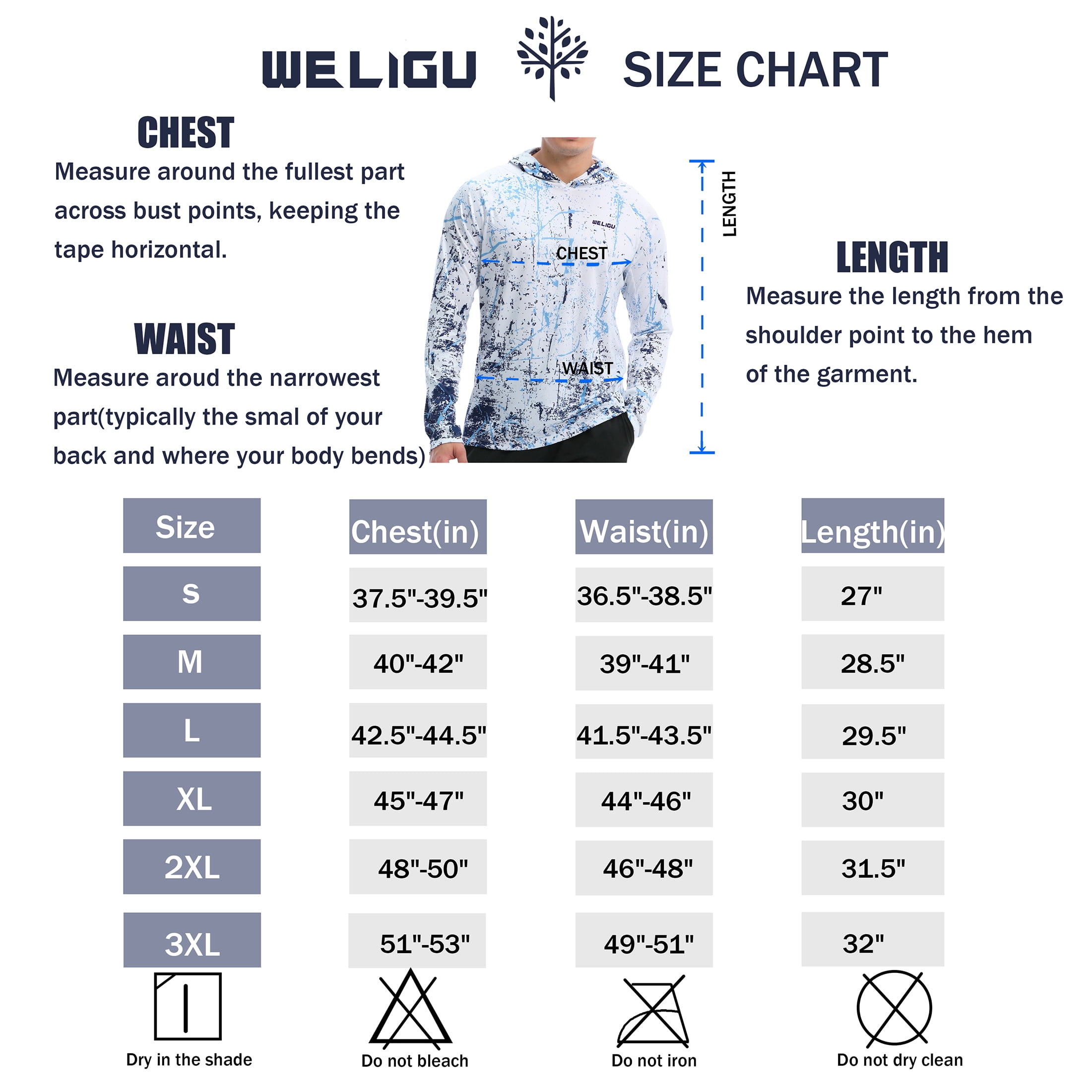 Men's Hooded Fishing Shirts UPF 50+ Hoodie Sun Protection Long Sleeve –  WELIGU