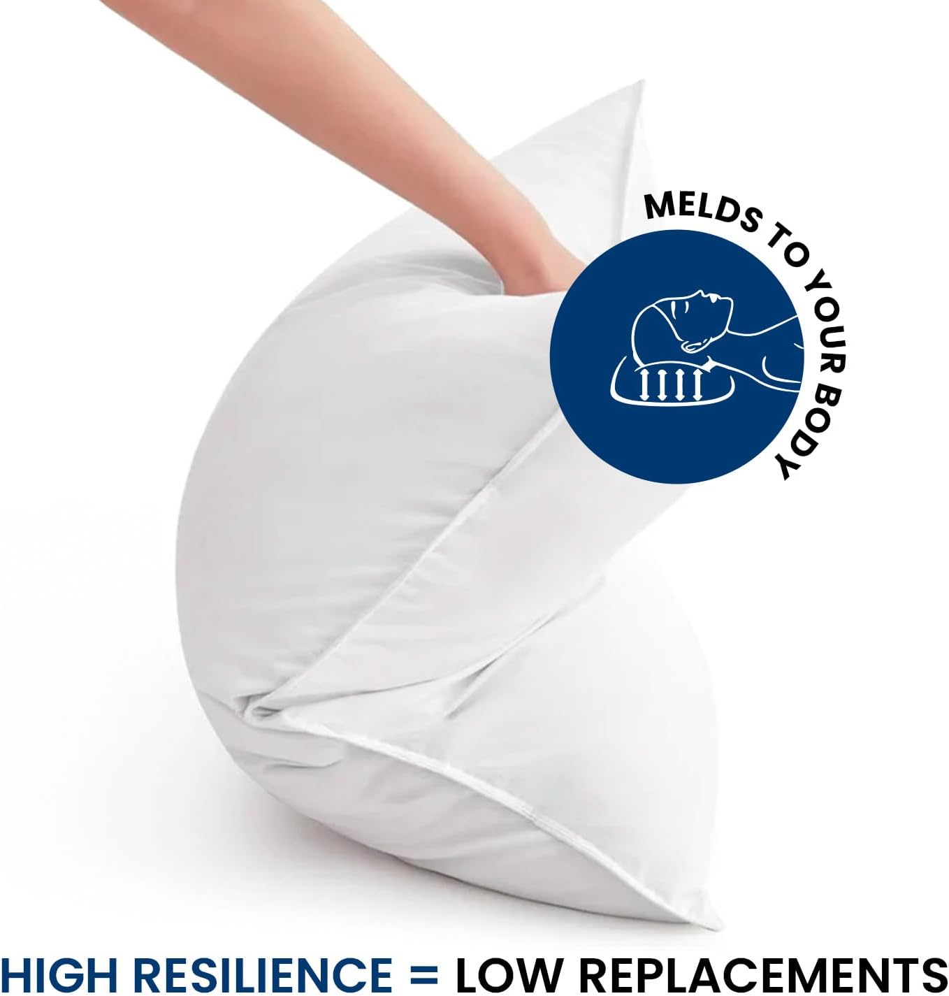 Ryotei Down Alternative Standard Pillows 12 Pack (20x26) – Firm Loft Hotel Quality Bed Pillow – 100% Cotton T-235 Cover – Hypoallergenic, Washable & Long-Lasting Cluster Fiber Pillows in Bulk