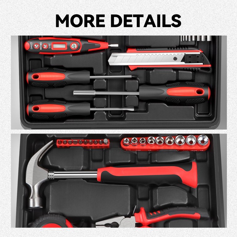 シェービングツール10点セット DNA Motoring 39-Piece Complete Tool Kit - Portable Red Box with
