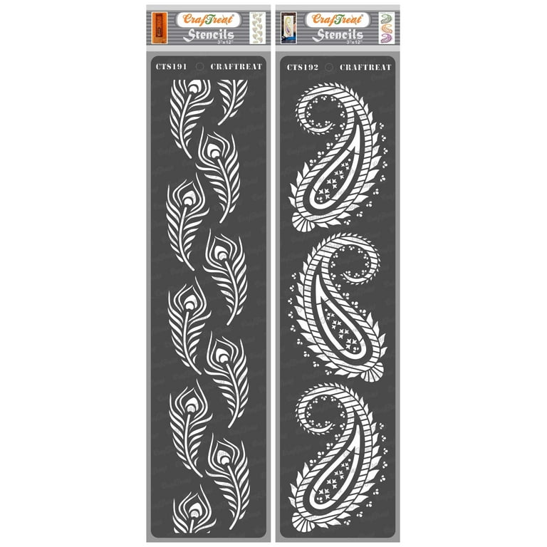 CrafTreat Paisley Stencils for Crafts Reusable Vintage - Paisley and Border  Stencil - Size: 6X6 Inches - Paisley Design Stencil for Furniture Painting  - Indian Border Stencil for Painting - Yahoo Shopping