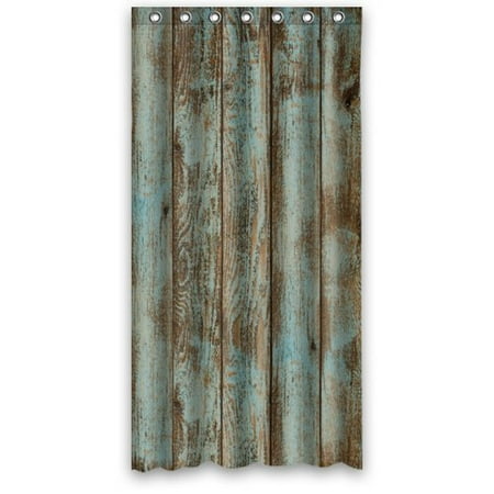 Mohome Rustic Old Barn Wood Shower Curtain Waterproof Polyester