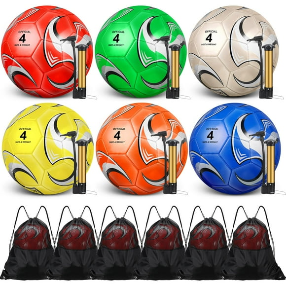 Balón de fútbol Ceenna Christian Charity, tamaño 4, con bomba y bolsa, 6 unidades