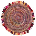 thumbnail image 2 of SAFAVIEH Braided Paisley Transitional Cotton Reversible Area Rug, Red/Multi, 6' x 6' Round, 2 of 8