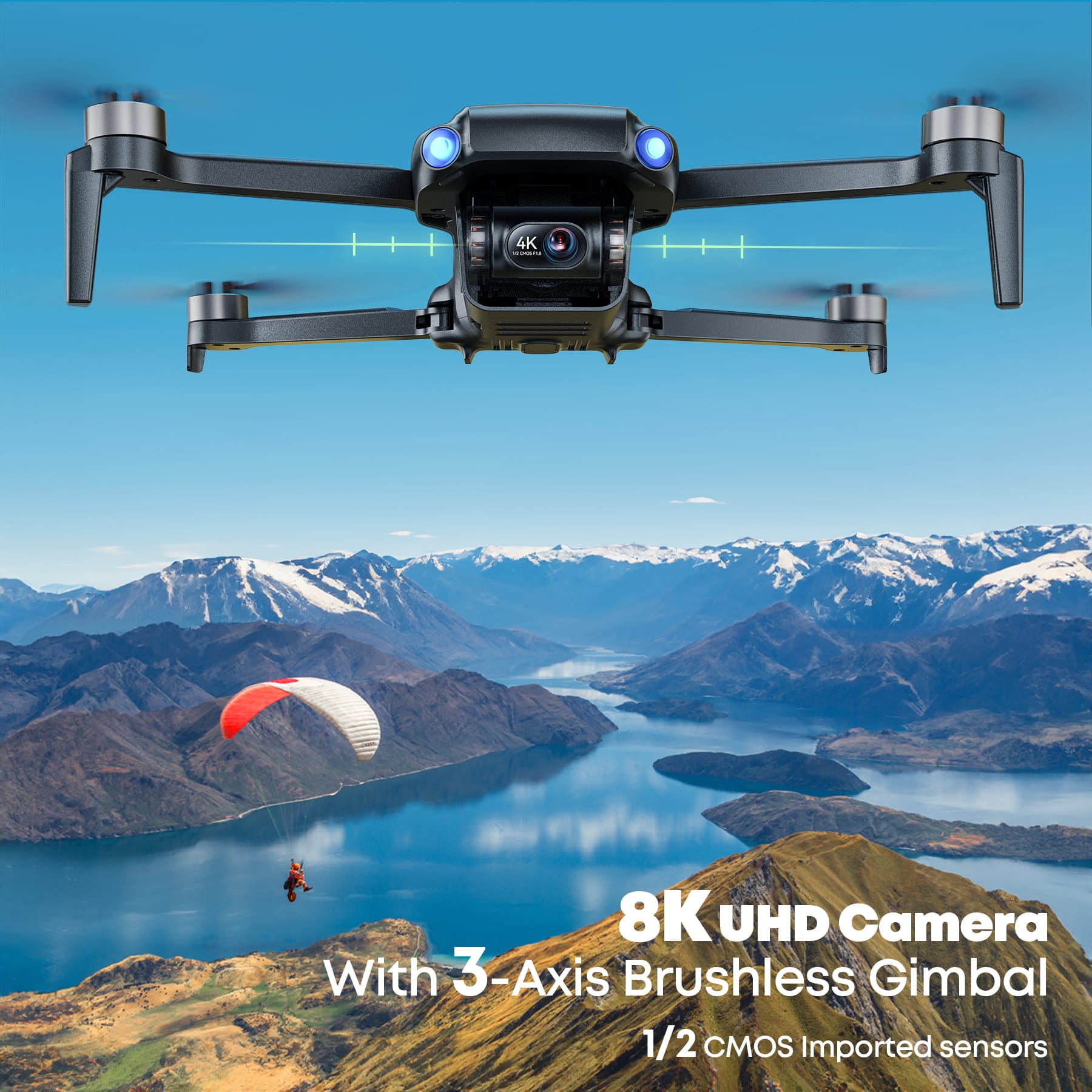 Bwine F7MINI 4K Video 8K Photo Drones with Camera for Adults, 3-Axis Gimbal EIS, 96Mins, 249g FAA-Exempt, 6KM Transmission, Smart Return, Waypoint, Orbit Fly, Better for Beginners