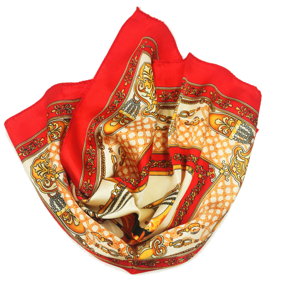 Tingstyle Small Square Satin Women Neck Head Scarf Scarves S3 Red