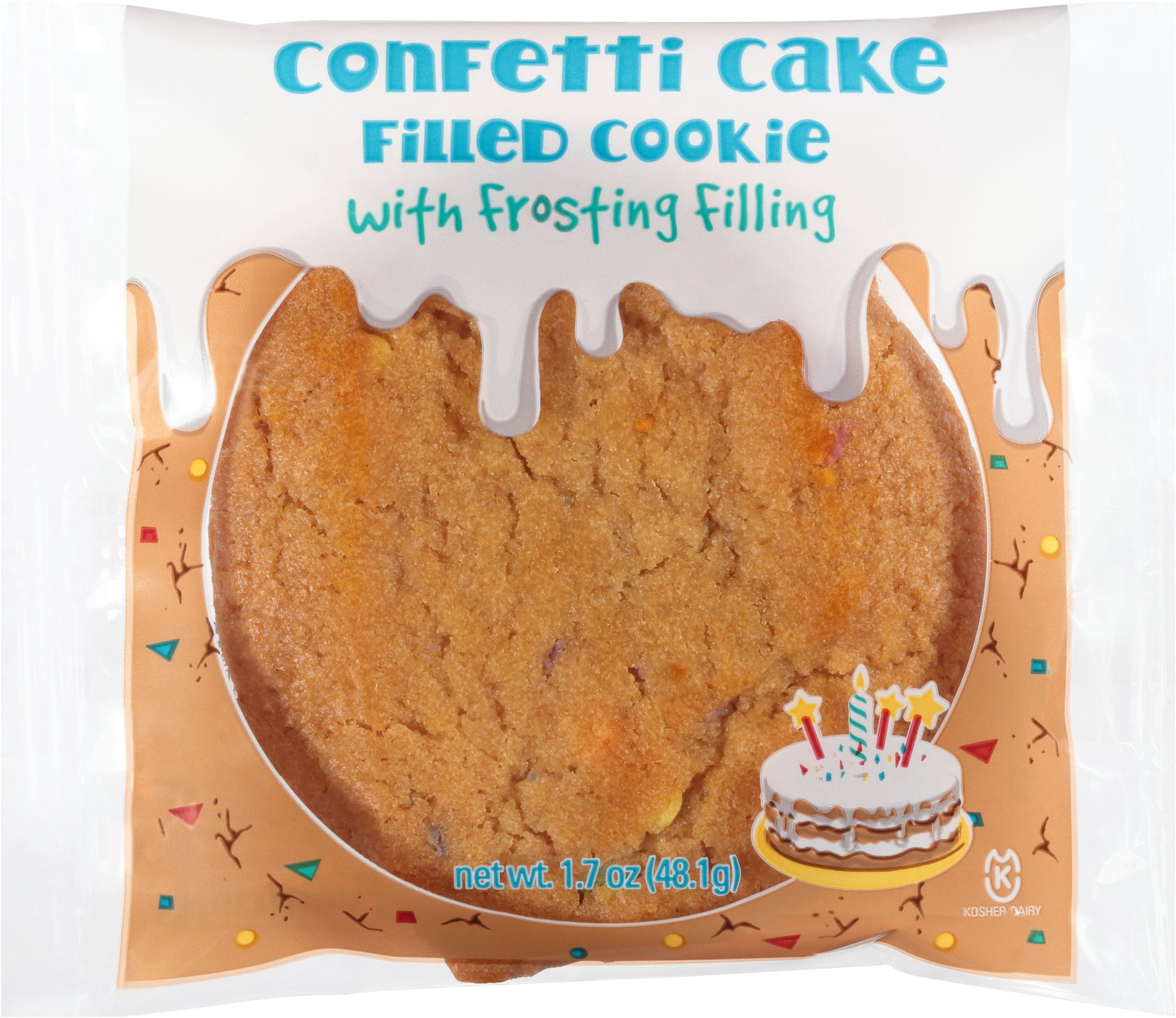Confetti Cake Cookie Filled with Frosting, 12 Cookies