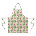 thumbnail image 2 of Pioneer Flower Floral Print Pattern Apron for Women and Men, Cotton Linen Waterproof with Pockets, Adjustable, 33x27 Inch for Kitchen, Gardening, BBQ, Salon, 2 of 6