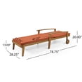 thumbnail image 4 of Jopath Outdoor Wood Lounge Chair, Outdoor Reclining Chair with Rolling Wheels and Adjustable Backrest for Poolside Garden Deck Pumpkin Orange, 4 of 9