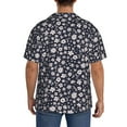 thumbnail image 3 of Lsque Daisies Flowers print Men's Cuban Collar Short Sleeve Shirt Summer Beachwear Casual Button Down Fashionable Vacation Leisure Shirt-3X-Large, 3 of 7