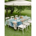 thumbnail image 3 of Outdoor Tablecloth with Umbrella Hole and Zipper, Teal Beach Coastal Rectangle Table Cloth 52x70 Inch Waterproof Tablecloth, Summer Nautical Coral Shell Botanical Vintage Picnic Table Cover for Patio, 3 of 7