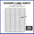 thumbnail image 2 of EcoSwift Brand Premium Half Sheet Self Adhesive Shipping Labels for Laser & Inkjet Printers, 0.5 in. x 1.75 in., 80 UP, White, 1/2 x 1 3/4, Pack of 32000 Labels, 400 sheets, 2 of 5