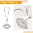thumbnail image 4 of Unique Bargains 1 Pc Metal Faux Crystal Lips with Rhinestones Car Rear View Mirror Pendant Accessories Car Hanging Ornament Multicolor, 4 of 6