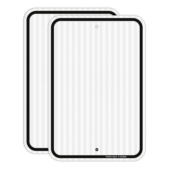 Faittoo Blank Write-On Metal Sign,Reflective 2-Pack 18 x 12 Inches Blank Metal Signs, Rust Free Aluminum