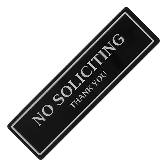 HONMEET No Soliciting Door Sign Acrylic High Visibility Self-Adhesive Privacy Notice for Home and Office Use