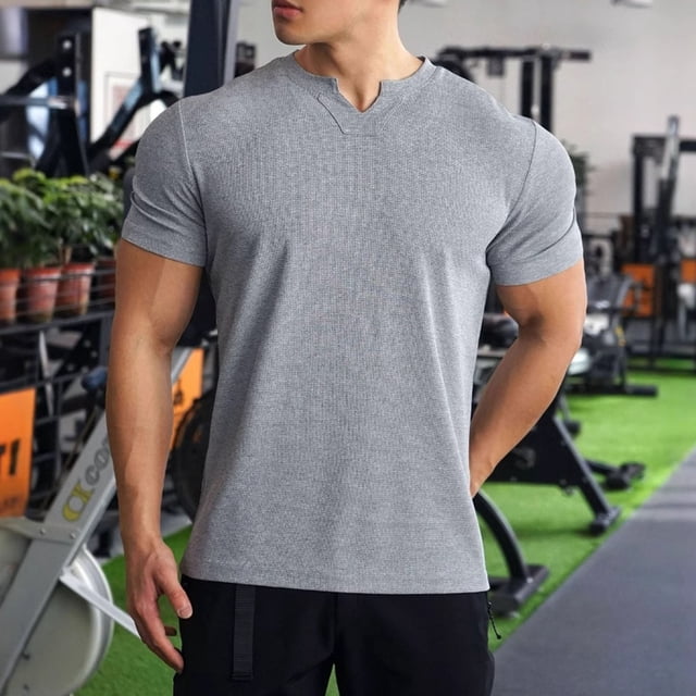 pstuiky camisetas para hombre, Camisa informal de manga corta con botones y cuello vuelto de color liso para hombre ropa de hombre l