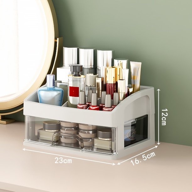 Caja de almacenamiento de plástico transparente for cosméticos, cajón de escritorio, caja de maquillaje for lápiz labial, tocador, almacenamiento de brochas de maquillaje