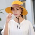 thumbnail image 3 of harmtty Women Sun Hat Windproof Strap Sun Hat Women's Sun Hat with Windproof Strap Brim Ventilated Folding Design Perfect for Hiking Fishing Gardening Yellow, 3 of 8