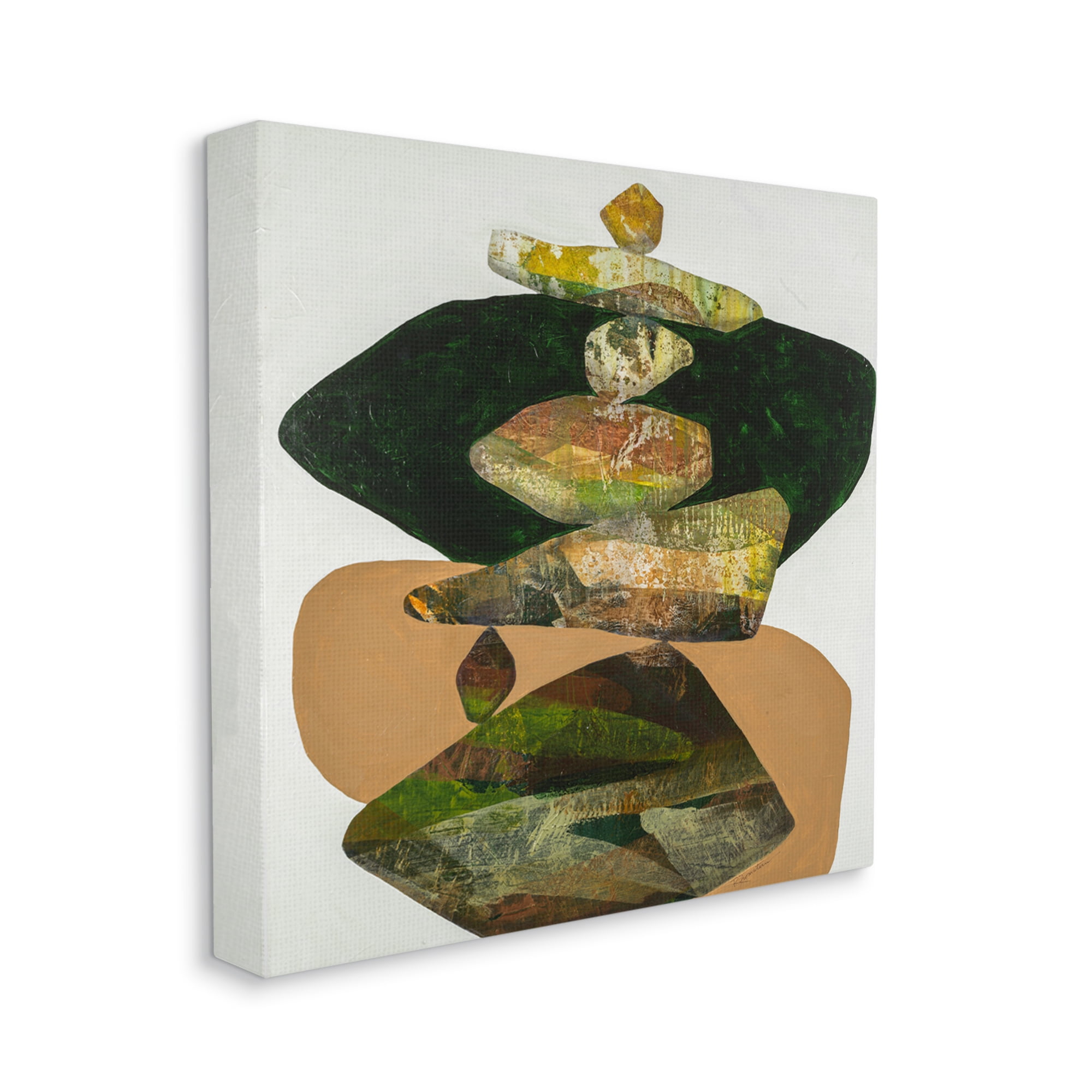Stupell Stacked Rocks Contemporary Nature Abstract Painting Gallery Wrapped Canvas Print Wall Art