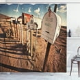 thumbnail image 1 of Ambesonne United States Shower Curtain, Old Mailboxes, 69"Wx70"L, Brown Blue White, 1 of 3