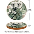 thumbnail image 3 of Koala 6Pcs Round Microfiber Leather Car Coasters, 11x11 cm/4.3x4.3 in, Cup Holder Mats for Car, Truck, SUV - Black, Durable and Absorbent Car Accessories, 3 of 6