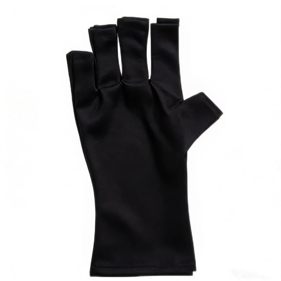4 Pair Black Half Finger Gloves, UV Protection for Nail Curing Lamp, Touchscreen Driving Gloves, Non-Slip for Cycling and Daily Use